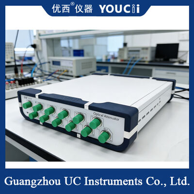 Atenuador óptico variável, com perda de inserção inferior a 1,8 dB